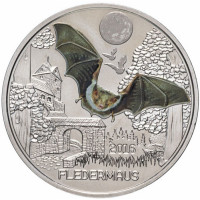 3 Евро Австрия Летучая мышь, серия "Красочный мир животных" (2016 года)